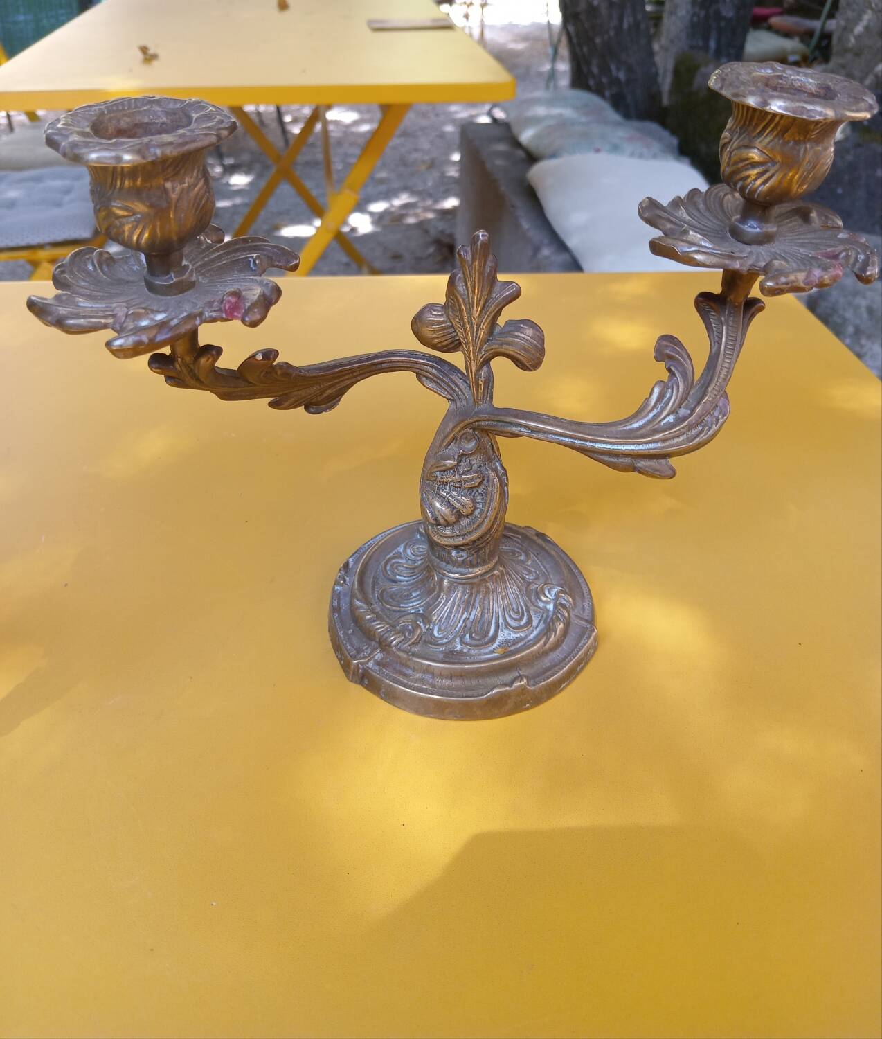 Paire de chandeliers en bronze doré