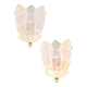 Contemporary Venetian Sanded Murano Glass Floreal Wall Sconces-Set of Two