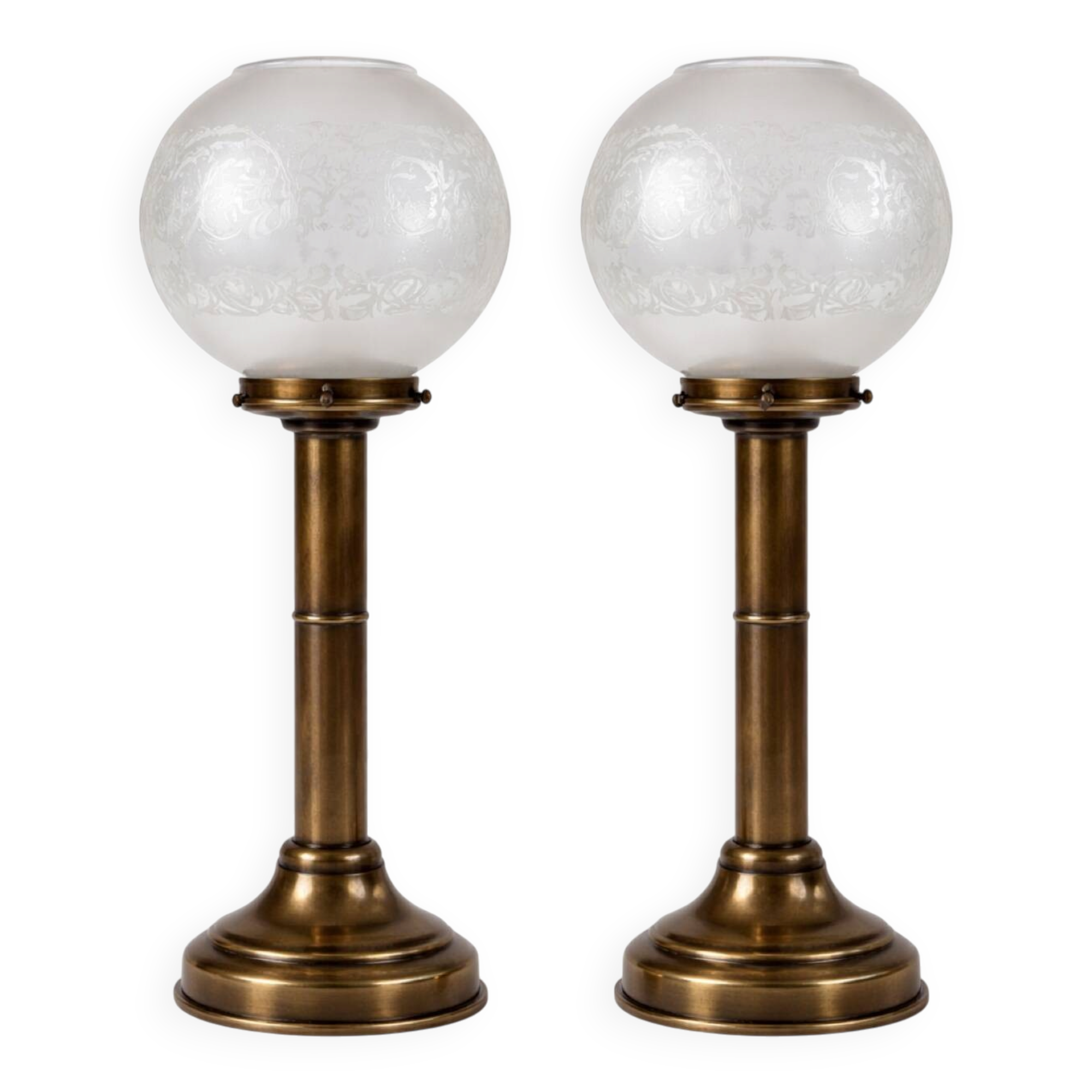 Pair of brass candlesticks DHR system Den Haan 1920