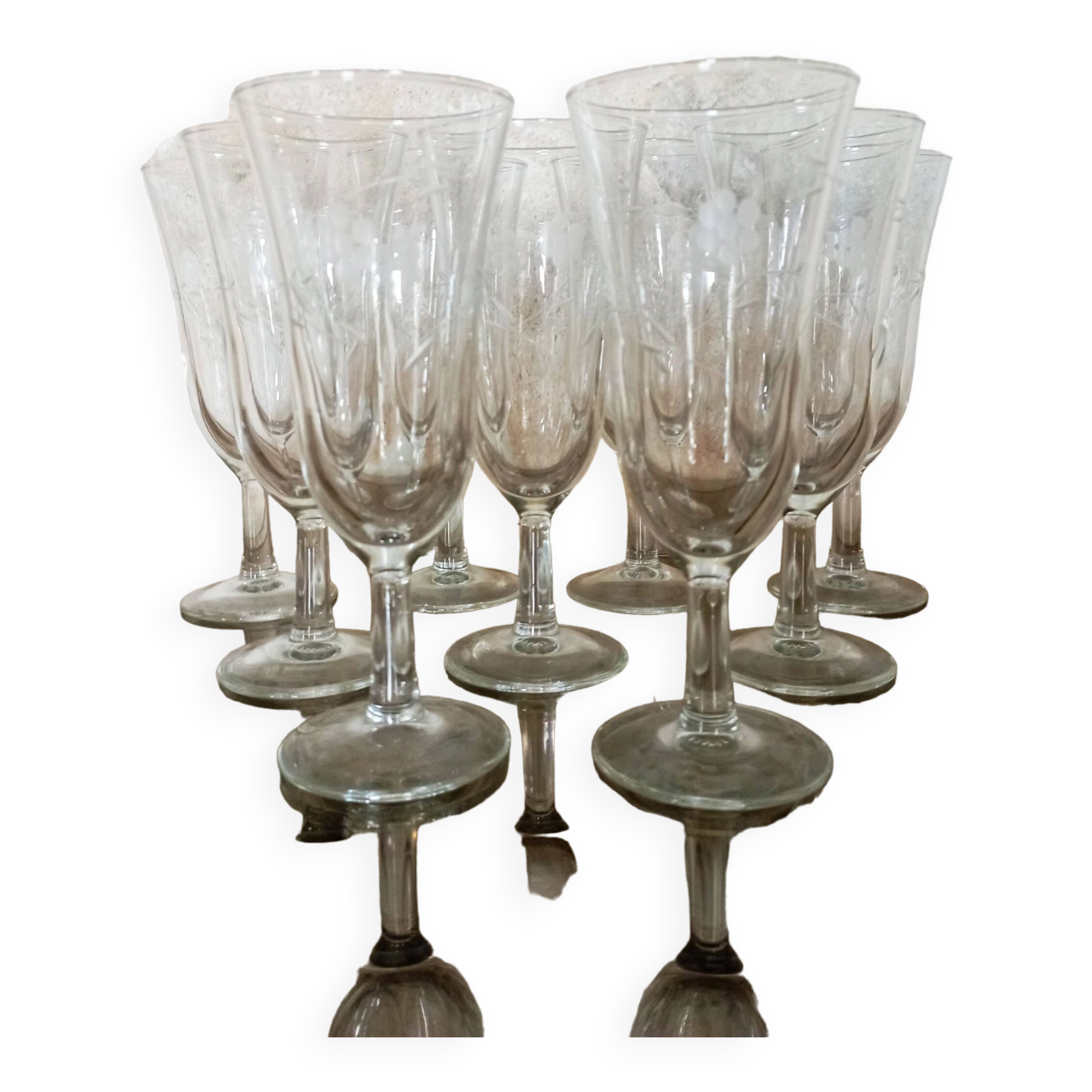 Antique champagne flutes