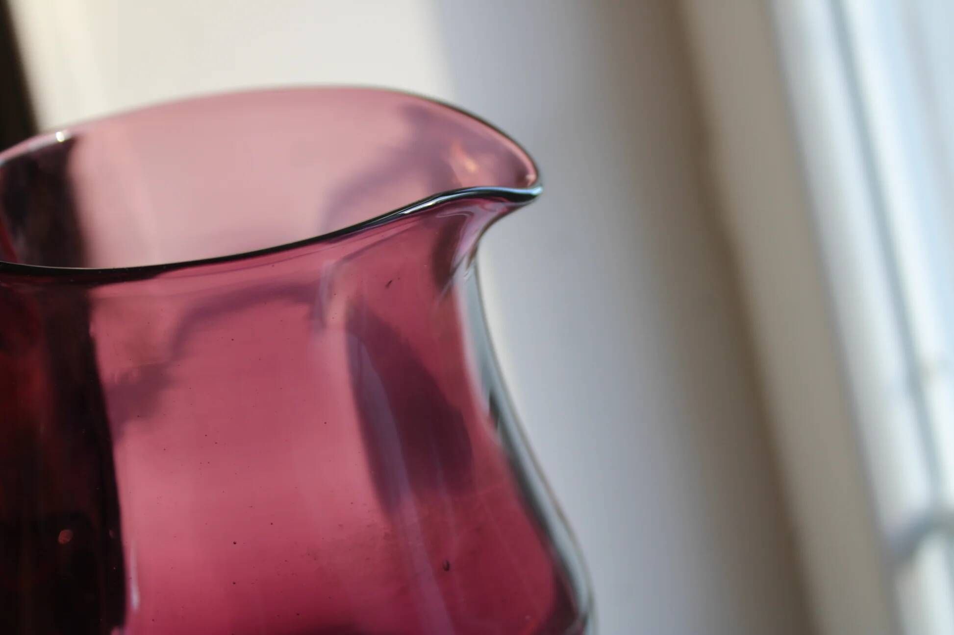 Vintage purple plum glass pitcher and glass – Retro set