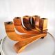 Mobile wooden candle holder design 70s