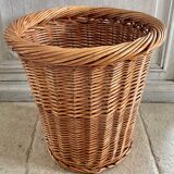 Vintage rattan paper basket