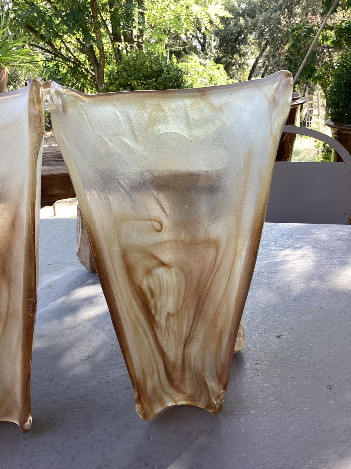 2 appliques verre soufflé Murano