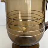 Art deco pitcher in smoked glass