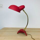 Pair of metal and brass lamps 50s Jean Boris Lacroix