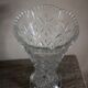 Vase verre ciselé transparent fleurs