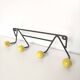 Zig-Zag wall coat rack hooks yellow wood balls