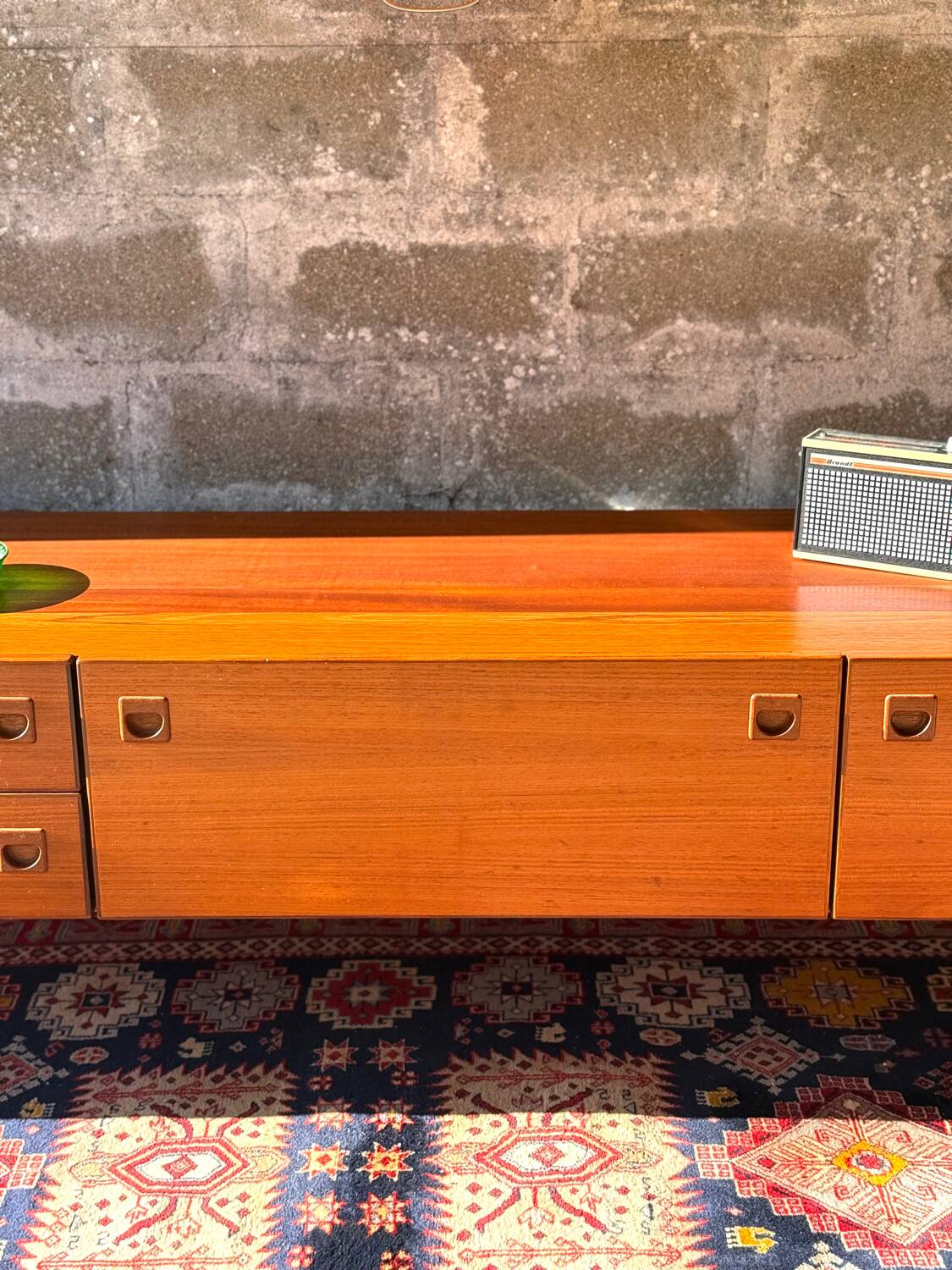 Scandinavian low sideboard in teak, 1960s/70s