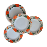 Service of 6 plates for dessert 70's