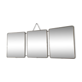 Miroir triptyque barbier 30 x 78 cm vintage des années 60
