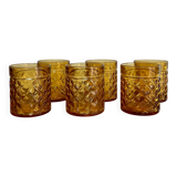 6 Pernod amber glasses