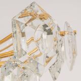 Ceiling light, brass and crystal glass by Kinkeldey, Germany, 1970s.