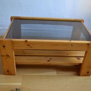 Table basse bois et verre