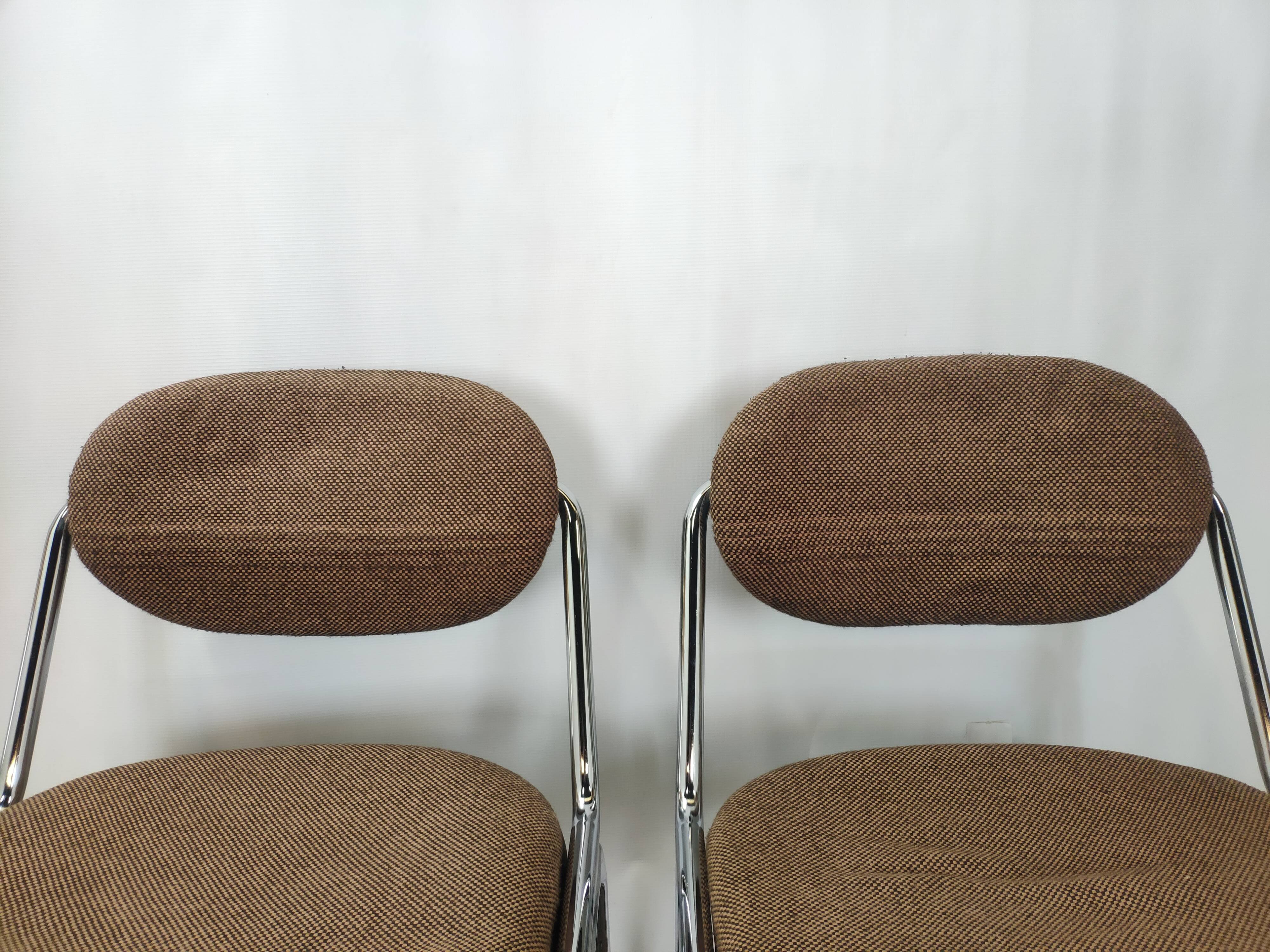 Vintage office chairs fabric and chrome