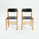 Chaises Ibisco en cuir et hêtre, Italie 1970, lot de 2