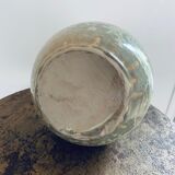 Signed enamelled and crystallized ball vase