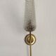 French Retro 1960s Single Wall Light In Gold Metal Clear Pattern Shade 5416