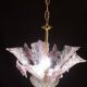 Charming Vintage Pink Flowers Murano Chandelier, 1970