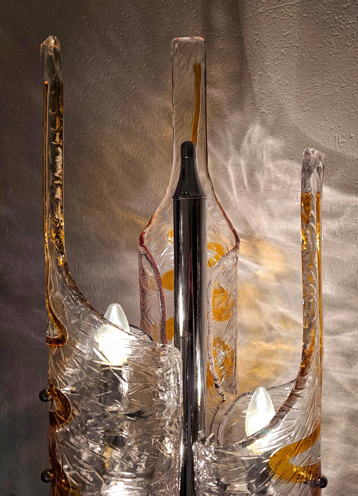 Mazzega floor lamp by Toni Zuccheri in Murano glass 1970s