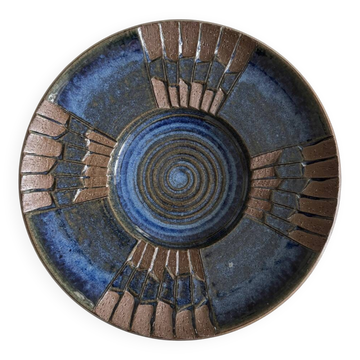 BOWL plate,  MICHAEL ANDERSEN denmark,Stoneware, relief design, centerpiece