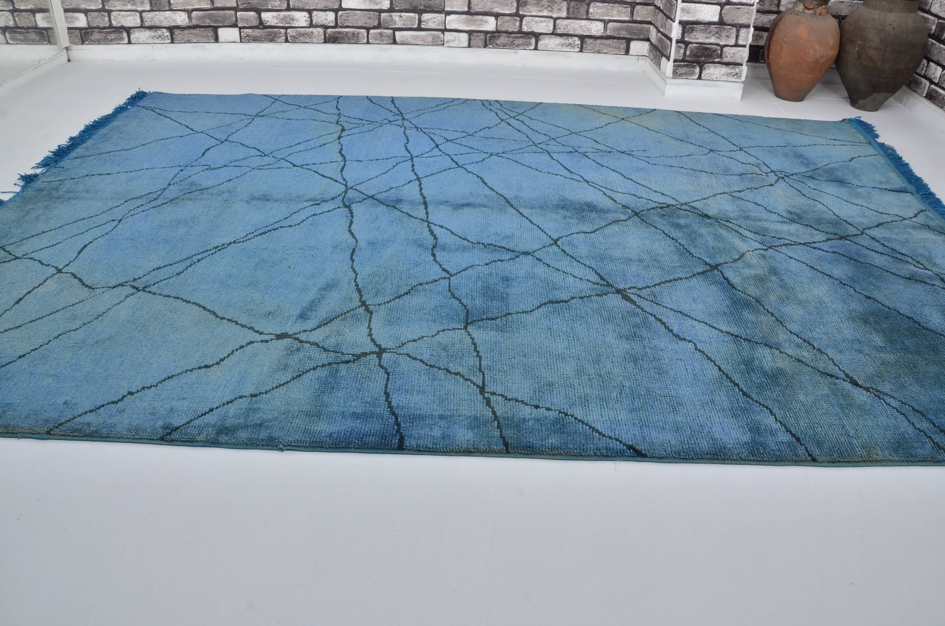 Turqouise Vintage Handmade Hemp Rug sku 3001