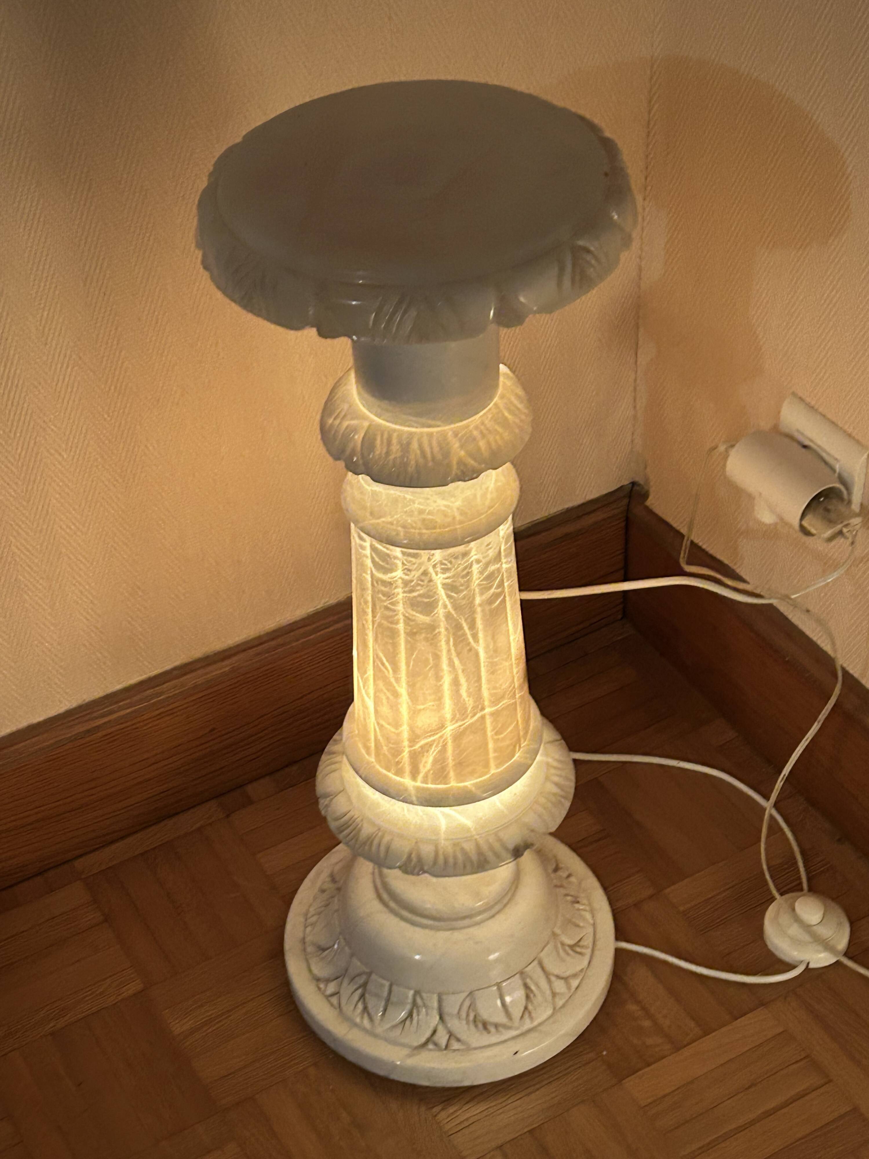 Alabaster column and its luminous basin