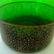 Set of six green smoked crystalline whiskey glasses