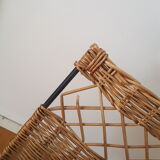 Vintage rattan magazine holder