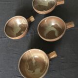 4 enamelled sandstone bowls