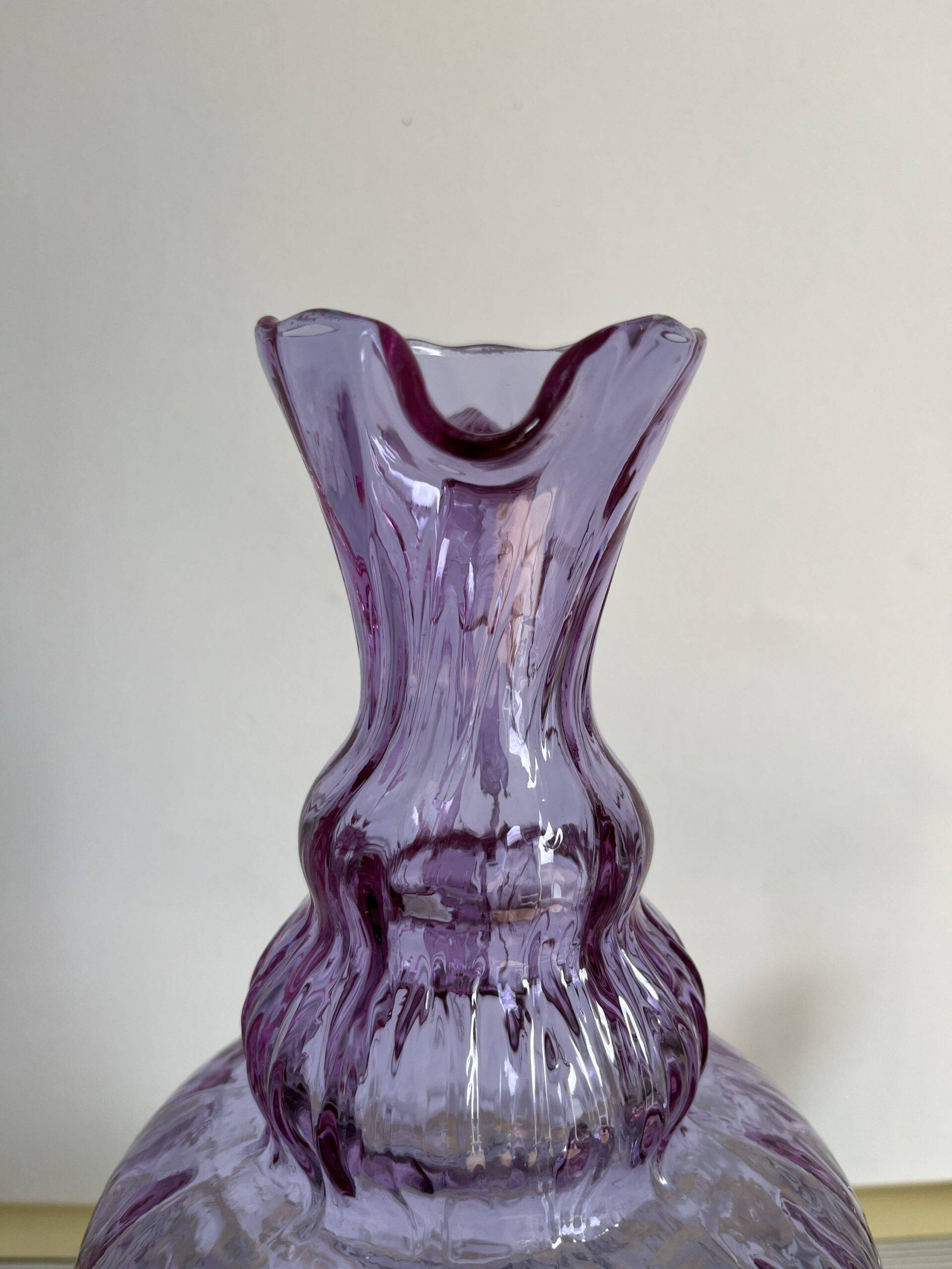 Large purple Empoli glass pitcher