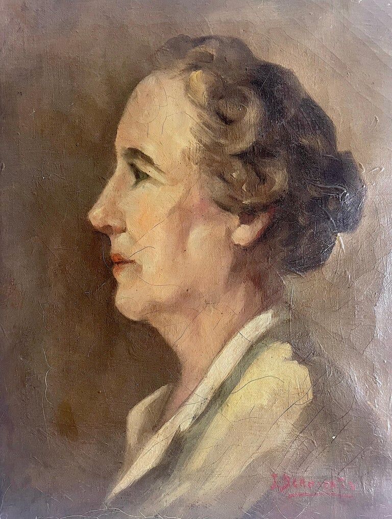 Portrait of a woman in profile from the 19th century
