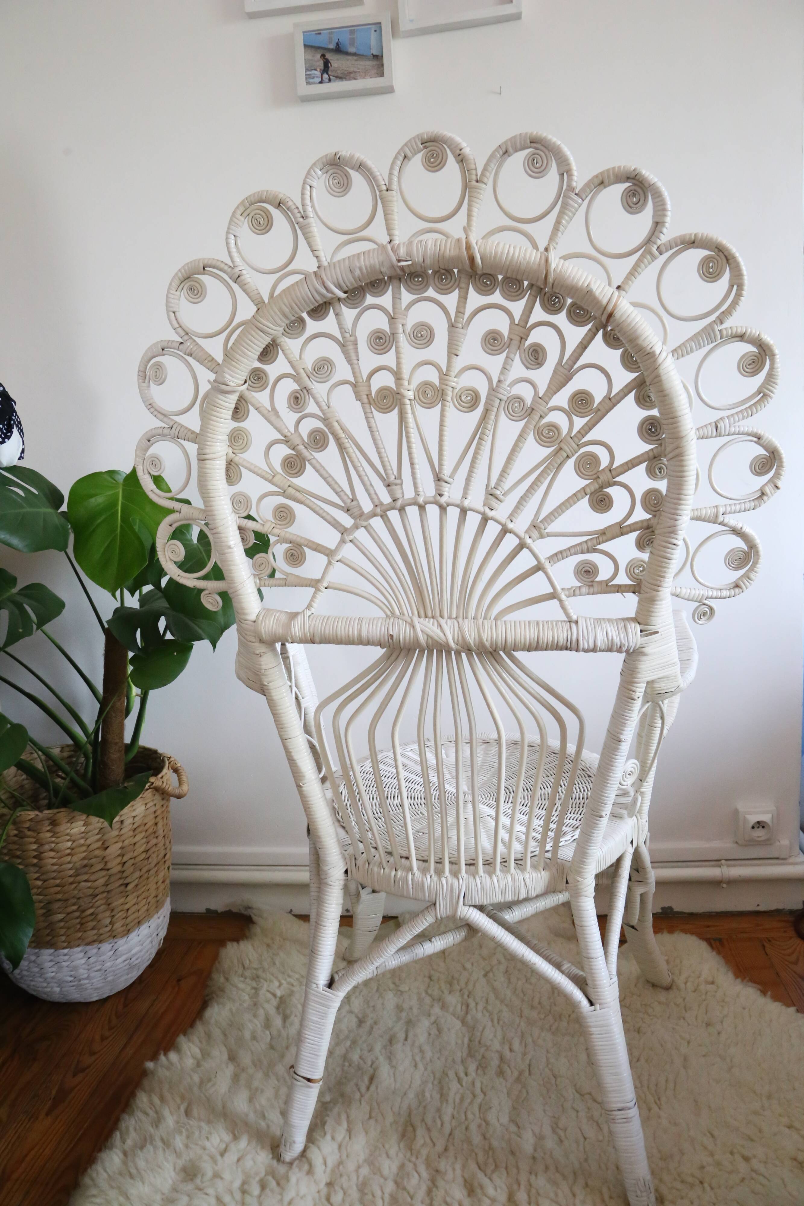 Peacok rattan armchair