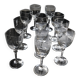 11 Arques crystal water glasses with an original square shape