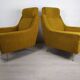 Fauteuils en velours moutarde, 1960