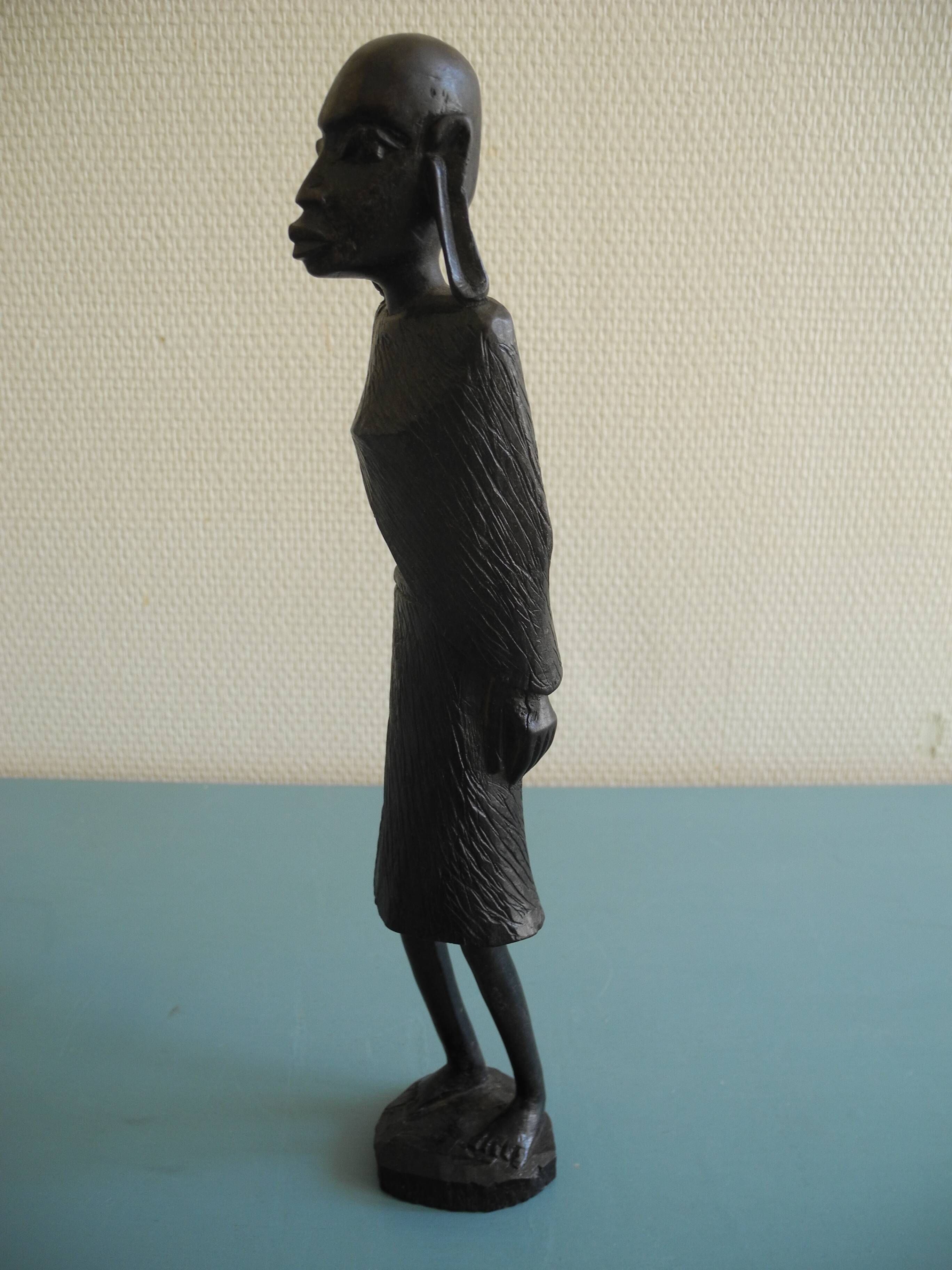 old wooden statuette african art ethnic vintage African wooden statue