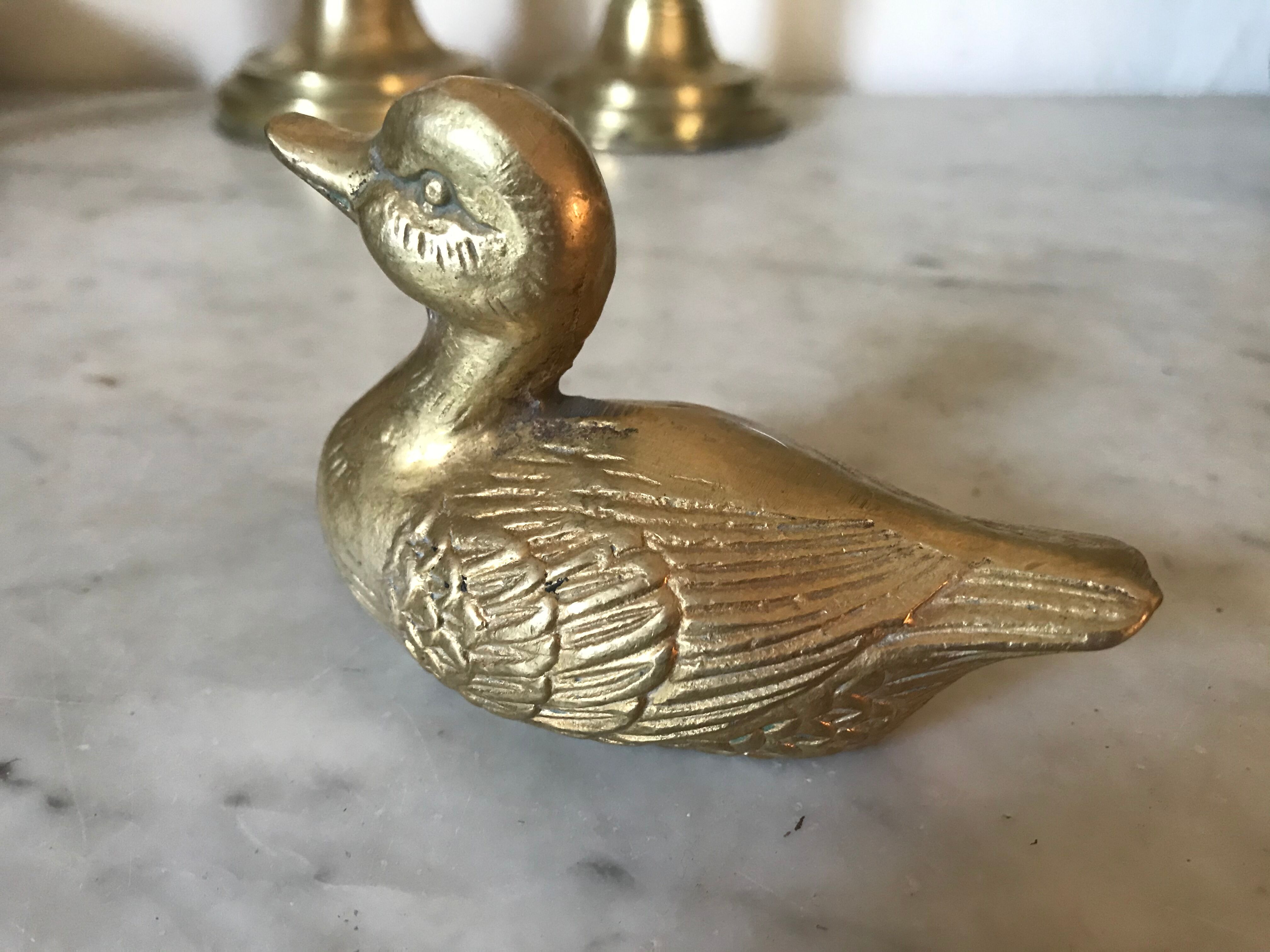 Vintage brass duck