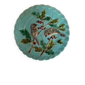 assiette oiseau barbotine