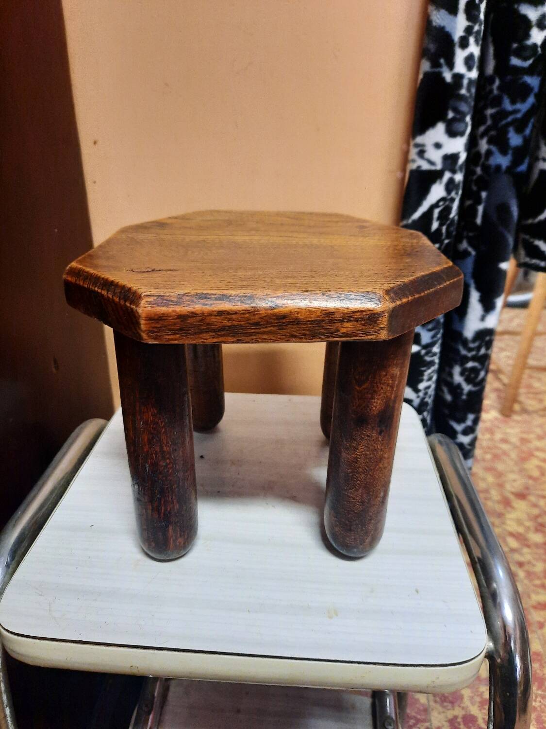 Solid oak stool
