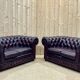 Pair of 2-seater leather Chesterfield sofas from the 1990s by Thomas LLOYD
