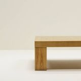 Square oak mosaic coffee table from Rolf Middelboe & Gorm Lindum for Tranekaer, Denmark 70s.