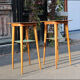 Paire de tables hautes bois clair Italie 1950