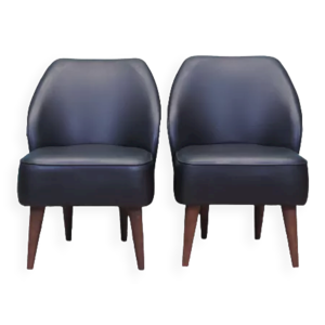 Ensemble de deux fauteuils en cuir,
