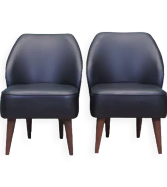 Ensemble de deux fauteuils en cuir, design danois, années 90, fabriqué au Danemark
