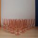 20 flûtes à champagne en verre rose