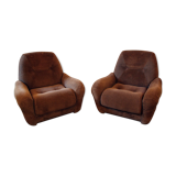 Pair of seventies velvet armchairs