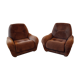 Paire de fauteuils velours seventies