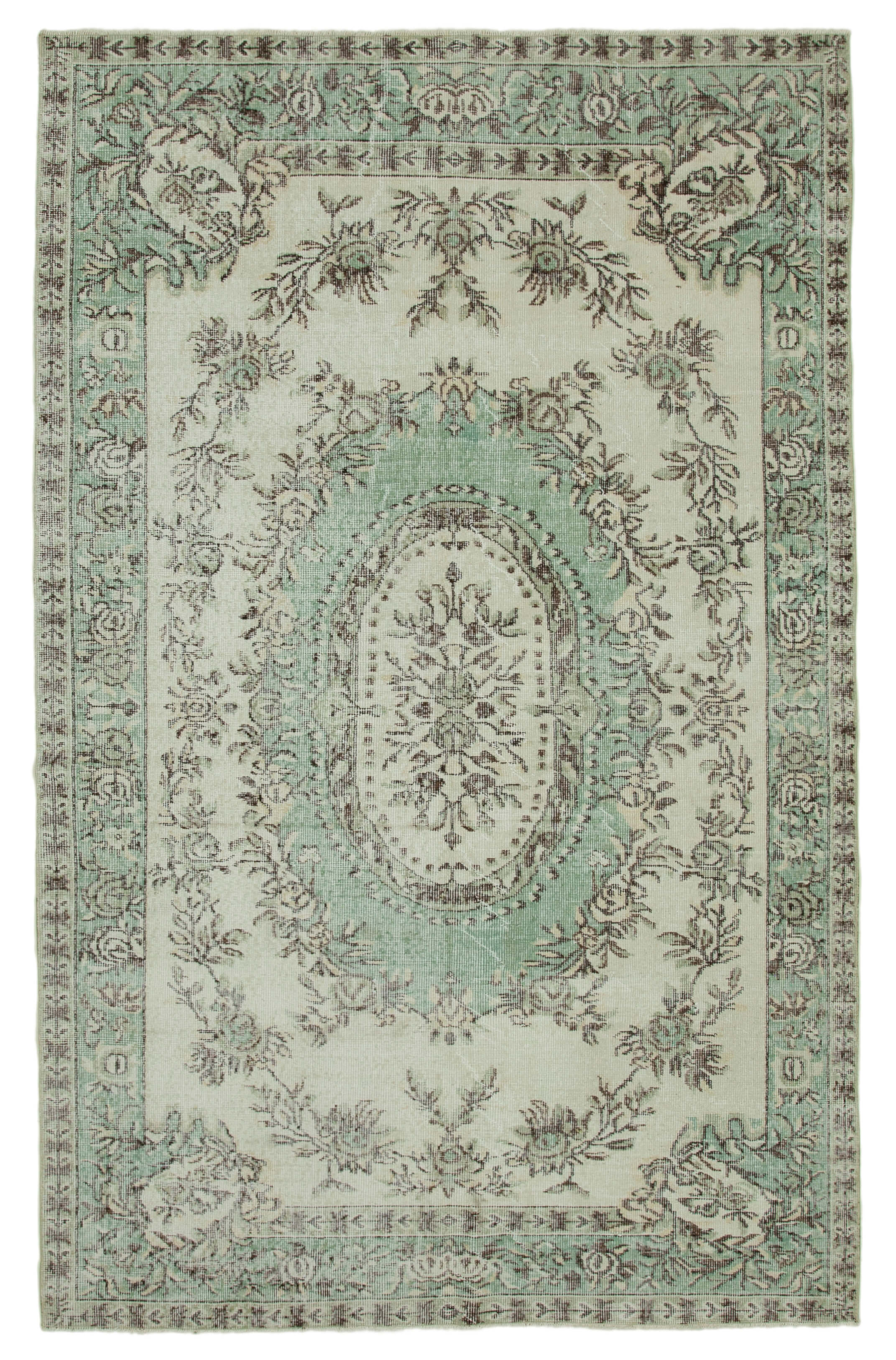 Turkish hand-knotted antique 1980s beige rug 177 cm x 280 cm