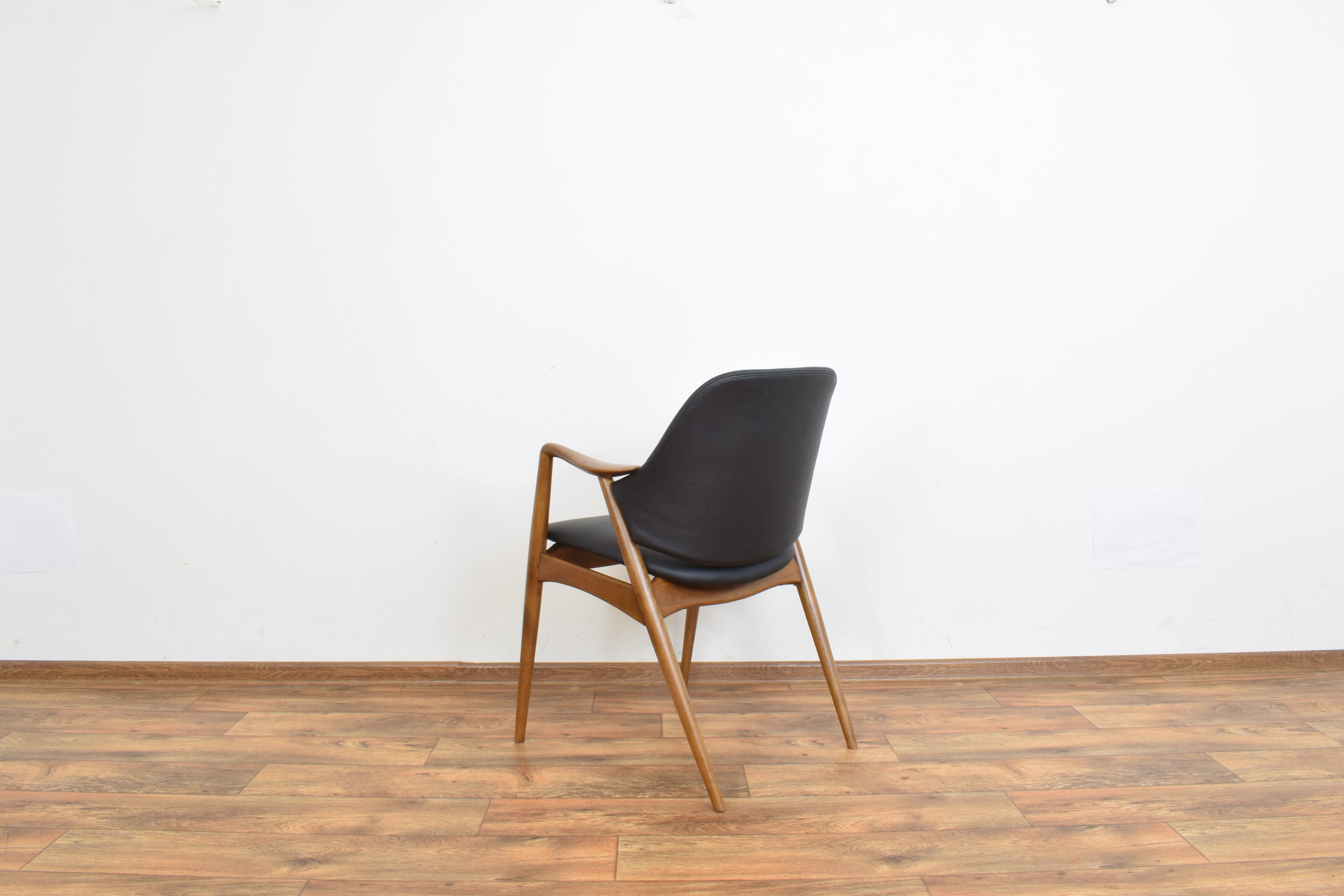 Swedish Leather Office Chairs by Alf Svensson for Dux, Set of 2