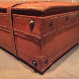 Thick leather suitcase